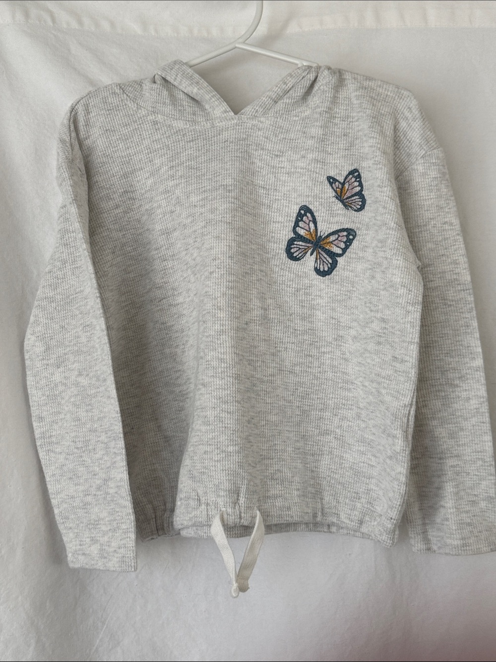 OshKosh B'gosh Heather Gray Hoodie with Butterfly Embroidery
